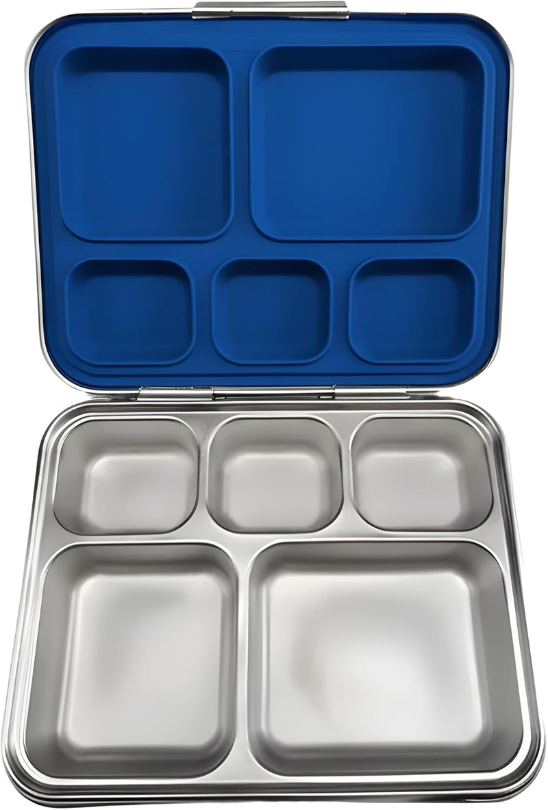 Stainless Steel Bento Lunch Box Leak-Resistant, Multi-Compartment Food Container Durable & Eco-Friendly Meal Prep Box for Kids & Adults Perfect for School, Office & Travel (purple) - Blue