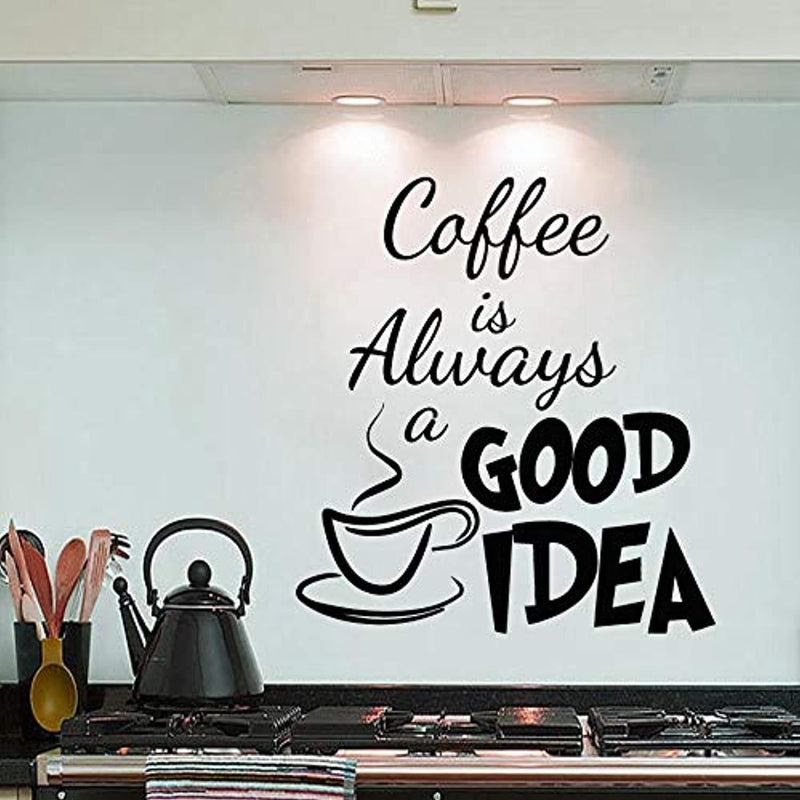 COOLBABY Removable Pvc 35X40cm Coffee Is Always A Good Idea Wall Decals Vinyl Stickers Home Decoration Diy Art Living Room Kitchen Sticker