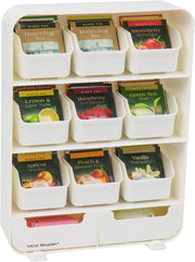 Mind Reader "Baggy" Tea Bag Holder And Condiment Organizer, White 4.33" L X 10.24" W X 13.11" H Tborg-Wht. - white
