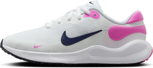 REVOLUTION 7 GS unisex-child LACED SHOES - WHITE/MIDNIGHT NAVY-PLAYFUL PINK