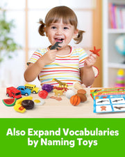 Coogam Sorting Toy for Toddlers, Animals Dinosaurs Fruits Vehicles Foods Fishes Balls Farm Playset, Fine Motor Montessori Game Preschool Educational Learning Gift for 2 3 4 Year old