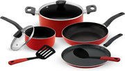 Delcasa 8Pc Nonstick Cookware Set Casserole+ Lid, Sauce pan+ Lid, Frypan, Dosa Tawa, 2pcs nylon tool