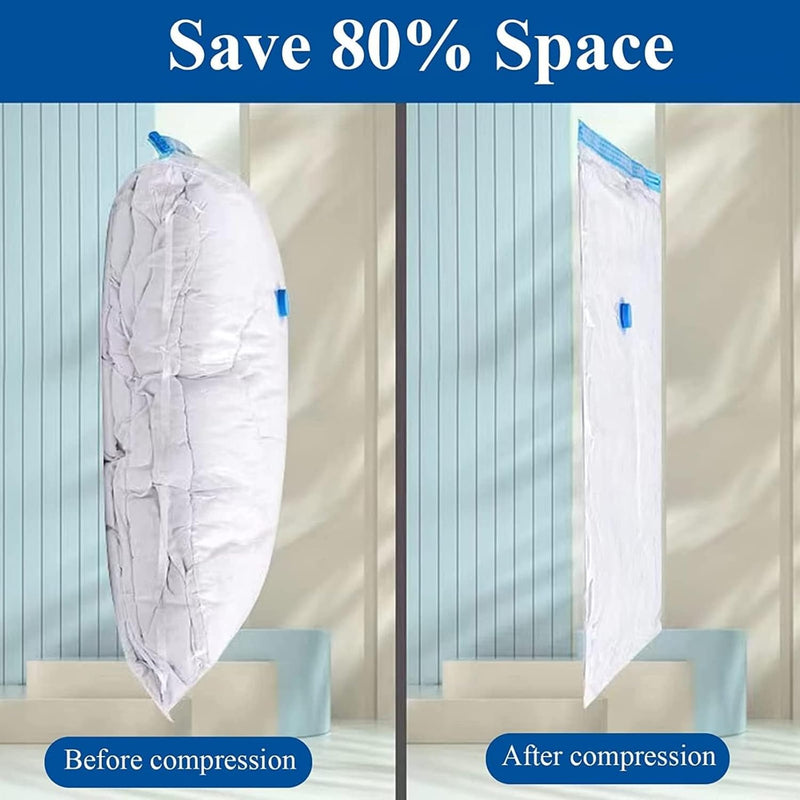 MOMENT 5 Pack Vacuum Storage Bags,Space Saver Bags With Suction Pump,Vacuum Sealer Bags for Store Clothing,Comforters,3 Size: 2Pcs 50 70cm2Pcs 60 80cm1Pcs 80 100cm - Pack 5, Size: 50x70 cm, 60x80 cm, 80x100 cm 5 PACK