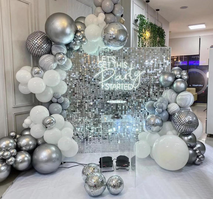 Kate Shimmer Wall Backdrop Sliver Wall Panels 12Pcs Square Sequin Shimmer Wall Backdrop Decoration for Birthday Party,Wedding, Anniversary