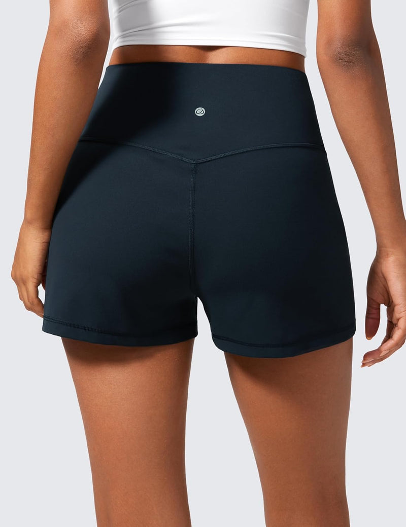 CRZ YOGA Butterlift Short de cintura alta para mujer para yoga Casual Lounge Workout con bolsillos Sin forro