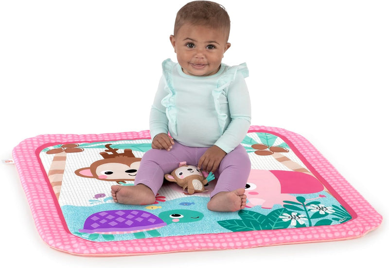 Bright Starts - Wild Wiggles FoldAway Activity Gym & Play Mat with Take-Along Toys, 0-12 months
