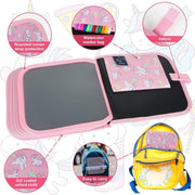 McMola Erasable Doodle Books, Double-Sided Kids' Drawing Writing Boards with 12 Coloring Pens, Portable Early Learning Drawing Pad Travel Toys Birthday Gifts for 3-8 Year Old Boys Girls (Pink)