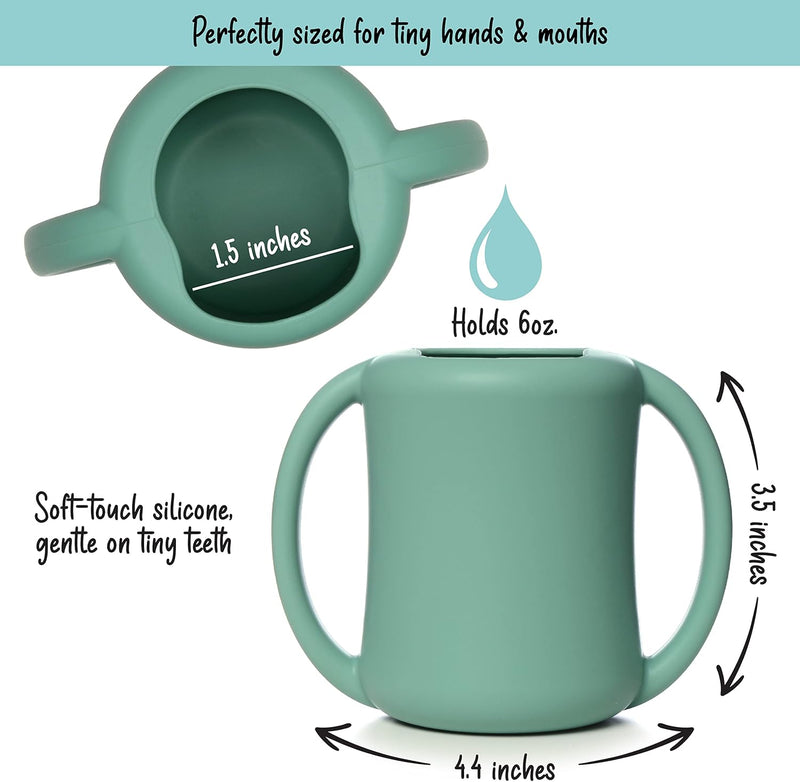 PrimaStella Unbreakable Silicone Baby and Toddler Training Cup (Periwinkle)