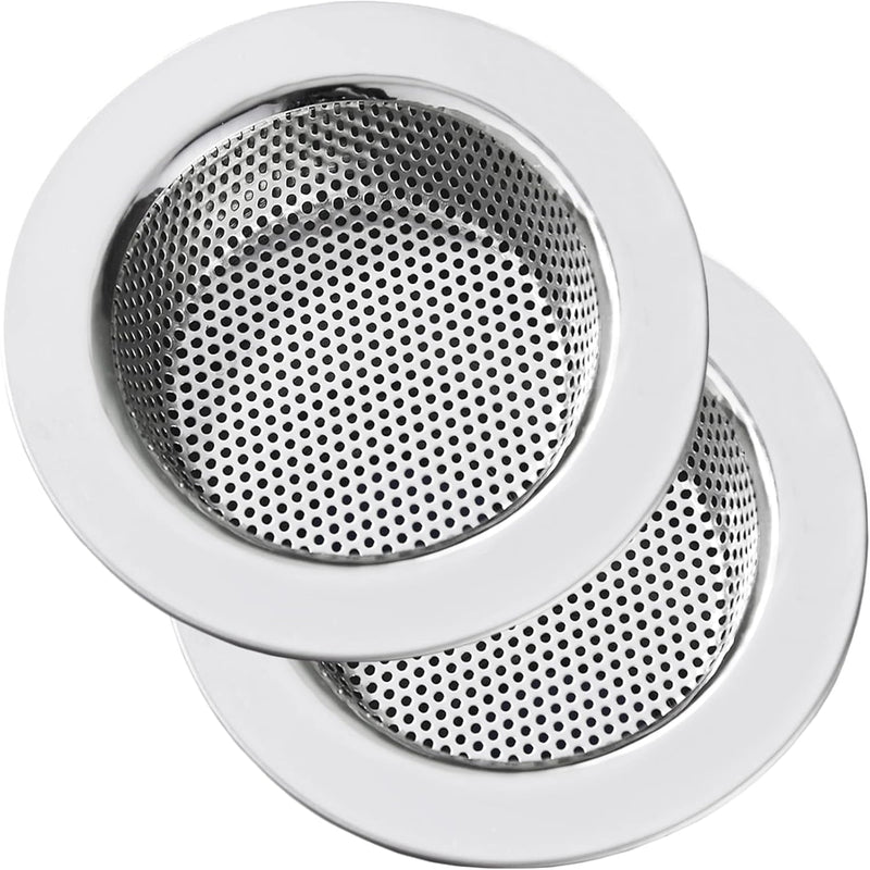 LASSHSWA Kitchen Sink Strainer Stainless Steel, LASSHSWA Kitchen Sink Drain Strainer, Sink Strainers for Kitchen Sinks with Large Wide Rim 4.5" Diameter (2 Pack)