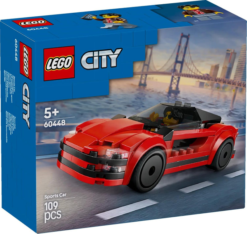 LEGO City Red Sports Car Toy - Race Car Toys for 5+ Year Old Boys & Girls - Educational Gifts for Birthdays & Holidays - Includes a Driver Minifigure & Accessories - 60448