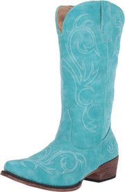 Riley Round Toe Cowboy Boots womens Western Boot - Blue