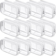 12 Pieces Clear Cosmetics Bag PVC Zippered Clear Toiletry Carry Pouch Portable Cosmetic Makeup Bag Waterproof Makeup Bag Vinyl Plastic Organizer Case for Vacation Bathroom, White, Medium - transparent Medium