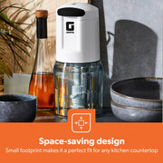 Geepas Mini Food Processor, 500W, 500ml, 4 Blades, 2 Levels, Stainless Steel for Blending and Chopping Salads, Sauces, Curries, Pesto, 2 Years Warranty, Model GC5477, Clear