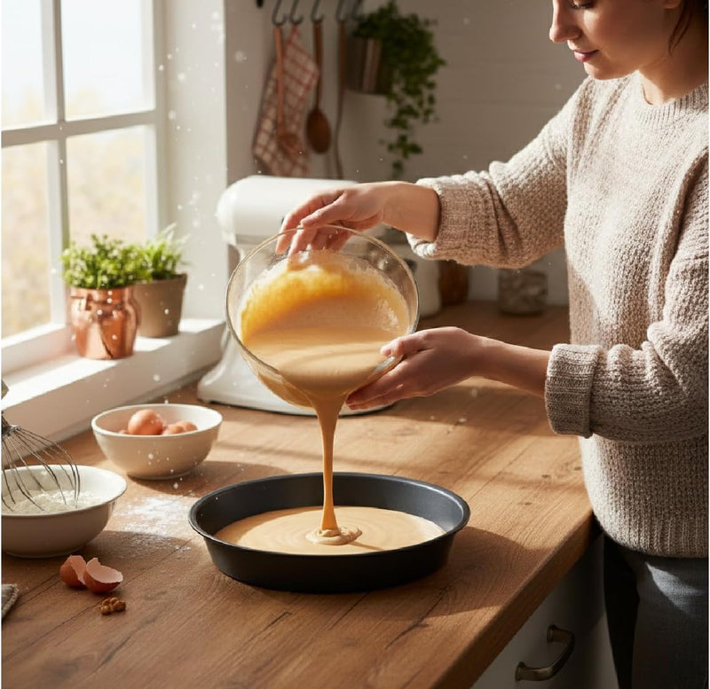 Non-Stick Round Cake Pan 24cm with Lock Baking Pan Leakproof Oven Bakeware for Cakes, Cheesecakes & Desserts