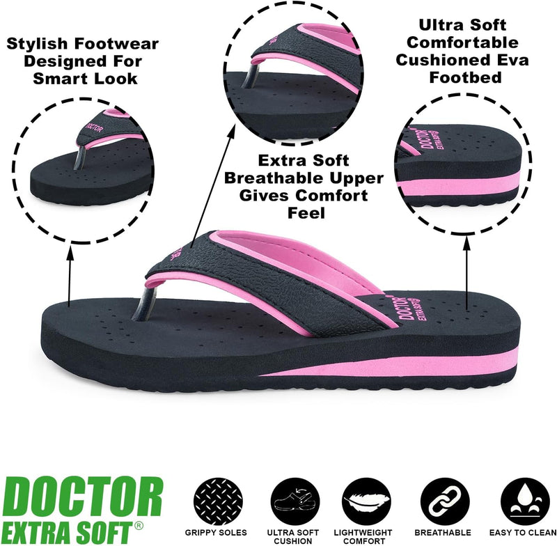 DOCTOR EXTRA SOFT Ortho Care Diabetic Orthopaedic Pregnancy Super Comfort Dr Flipflops and House Slippers For Women's and Girl's D-18