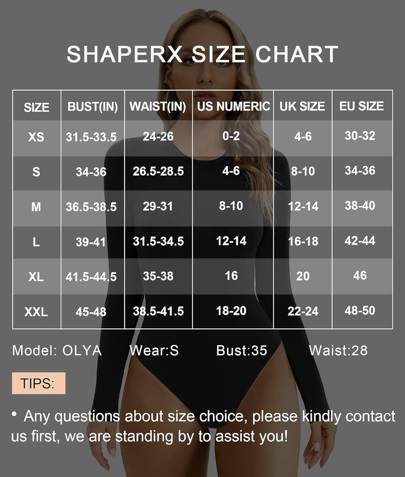 Body Women's Bodysuit High Elasticity Short Sleeve/Long Sleeve Top Crew Neck T-Shirt Thong - Black