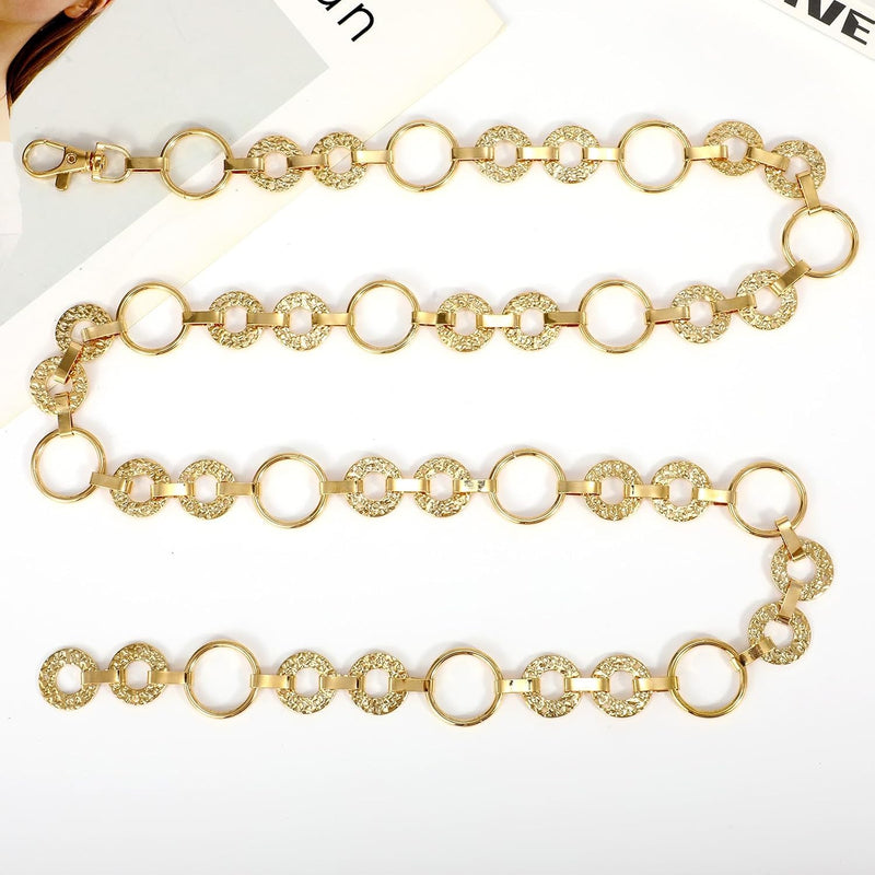 Adjustable Metal Waist Chain Belt for Women, Fashion Body Link Chain Accessory, Trendy Layered Waist Belt, for Jeans, Dresses, Parties, Boho Chic Style