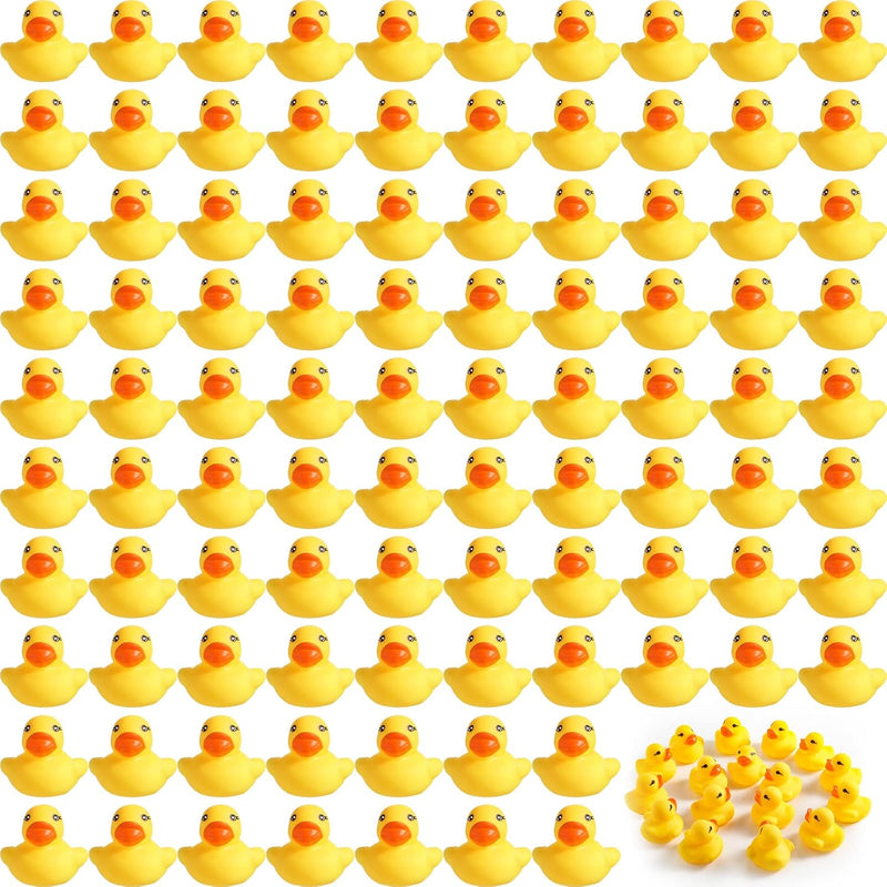 Teling 200 Pcs Mini Rubber Ducks in Bulk Yellow Tiny Baby Shower Ducks Float Squeak Bathtub Duckies Preschool Bath Toy for Birthday Party Gift(Macaron Color)