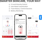 Mini Booster Pro Plus Facial Device for Radiant, Calming, and Bouncy-Looking Skin Red, Blue, Purple 3-Mode Portable Korean Skincare Device, At Home Care Pink