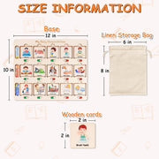 Wooden Visual Schedule for Kids Chore Chart, Morning Bedtime Daily Routine Chart for Toddlers, Autism Learning Materials for Homeschool Classroom,76 Wooden Cards.