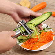 DELFINO Peeler Stainless Steel Cutter Slicer for Carrot Potato Melon Gadget Vegetable Fruit Steel Peeler Double Sided Blade Multi-functional Vegetable Cutter and Fruit Slicer Dual Blade for Kitchen