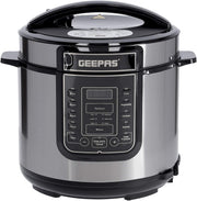 1000W 7-in-1 Electric Pressure Cooker, Steamer 6L Digital Multicooker Stainless Steel/Black 14 Cooking Modes, Automatic Keep Warm & 24 Hours Preset Function 2 Years Warranty