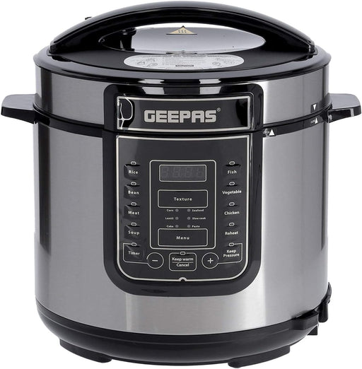 1000W 7-in-1 Electric Pressure Cooker, Steamer 6L Digital Multicooker Stainless Steel/Black 14 Cooking Modes, Automatic Keep Warm & 24 Hours Preset Function 2 Years Warranty