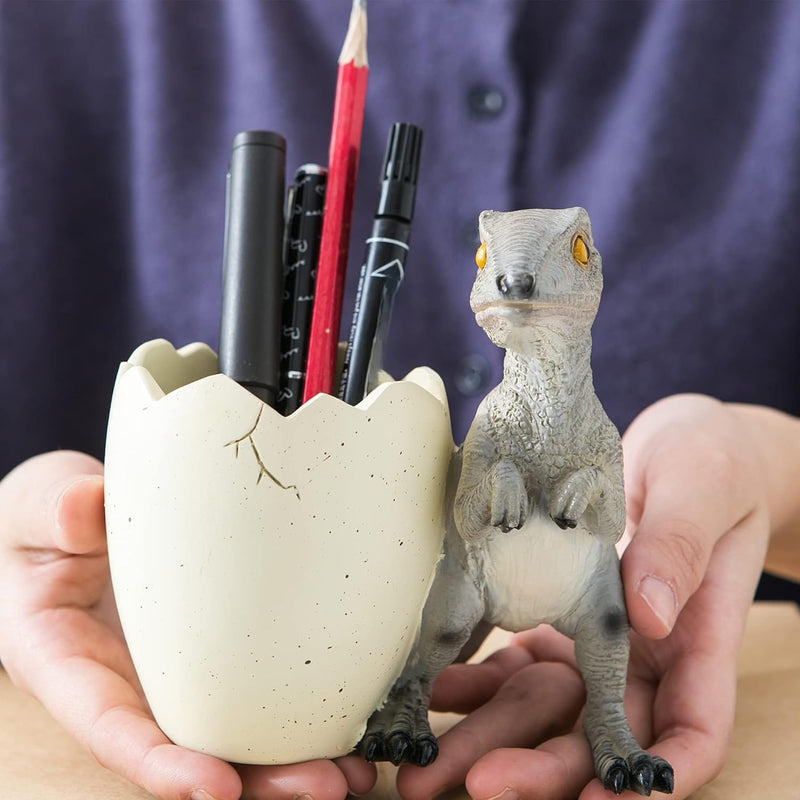 THE WHITE SHOP Dinosaur Pen Holder for Desk, Pencil Holder, Cute Fashion Desk Organizers and Accessories, Office Supplies Idea for Women and Kids(Green)