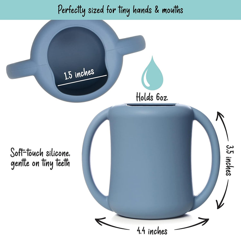 PrimaStella Unbreakable Silicone Baby and Toddler Training Cup (Periwinkle)