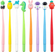 30 Pieces 0.5 mm Cartoon Head Pens Random Bulk Cartoon Cute Gel Ink Swinging Pen Prize Pen Stationery Gift Creative Assorted Styles Novelty Writing Pen for Gift Cute Cartoon Gel Ink Pens
