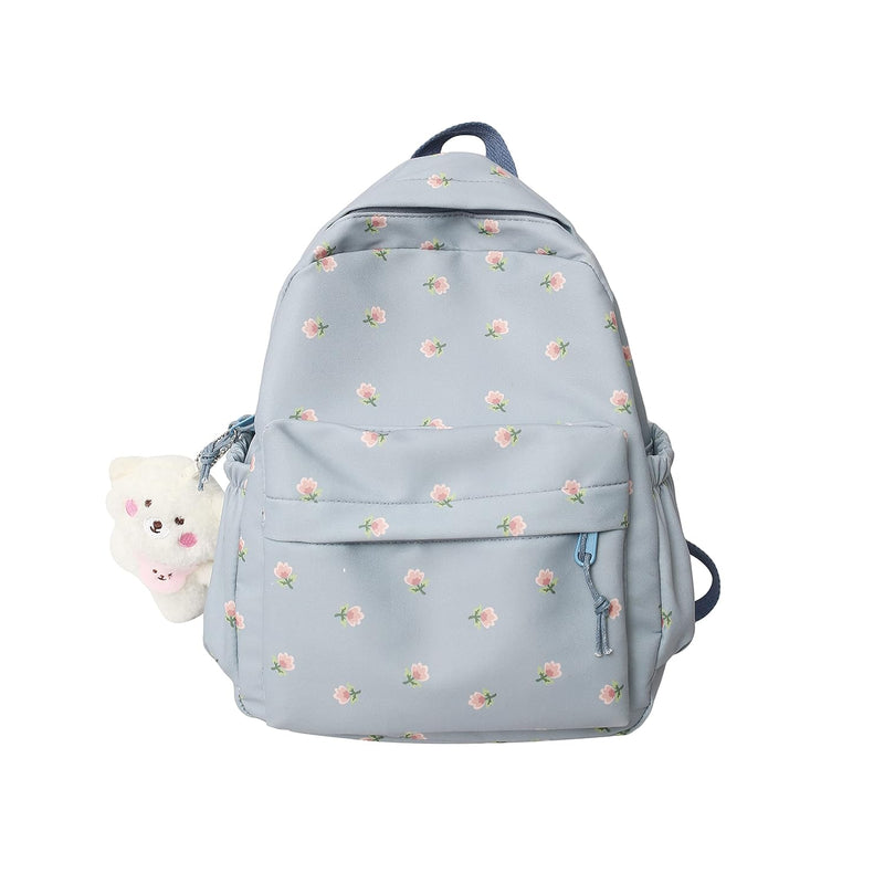 ZFOFLIK Small Flower school bag for Teen Girls Kawaii Floral Backpack for Girls Women Student Aesthetic Cute Mini Bookbag