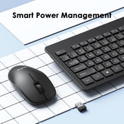 Oraimo Nano Wireless USB Keyboard and Mouse Set, 12 Function Keys 2.4GHz Wireless, 1000DPI, Spill-Resistant Design, PC/Mac, Black/Chartreuse