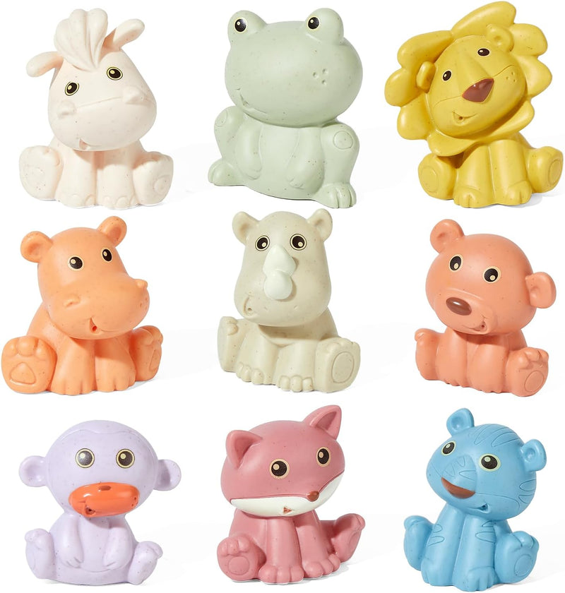 Animals Bath Toys for Kids Ages 1-3, 9 PCS Mold Free Bath Toys for Babies 6-12 Months, Eco-Friendly Non Toxic Bathtub Float Toy