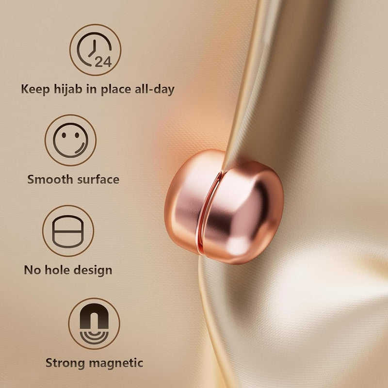 KEWAYO 8 Pieces Magnetic Hijab Pins, Shiny and Matte, 8 Color, for Scarf Knitwear Hats Lapel