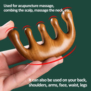 MOMENT Wooden Scalp Massager, Handmade 100% Natural Green Sandalwood Wide Tooth Combs, Wood Massage Comb & Sandalwood Comb for Luxurious Hair Care.. - One size