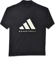mens Adidas Basketball T-Shirt T-Shirt - Black/Talc