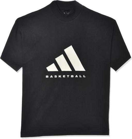 mens Adidas Basketball T-Shirt T-Shirt - Black/Talc