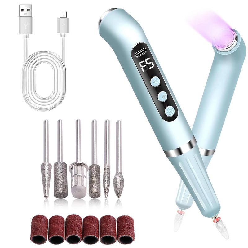 NALACAL Electric Nail Polishing with UV Nail Lamp, 2 in 1 Cordless Professional Nail Drill Filer for Nails, Portablefor Acrylic Nail Polishing Gel Nail Curing Manicure Pedicure