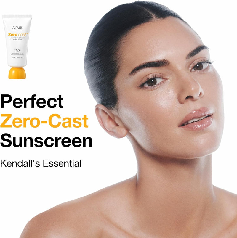 Zero-Cast Moisturizing Finish Sunscreen,SPF 50, Glow Natural Sunscreen,No White cast, Hyaluronic Acid, Niacinamide sun block for face,Oil-Free, Oxybenzone free, Travel Essential (50ml/1.69fl.oz)
