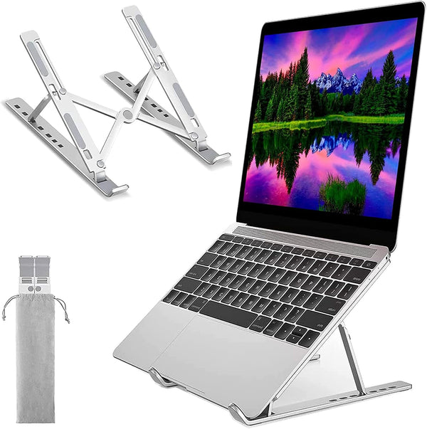 Sulfar Adjustable Laptop Stand Portable Aluminium Laptop Riser & Holder for Desk Foldable Ventilated Cooling Stand for MacBook Pro/Air, HP, Dell, Sony & More (1015.6)