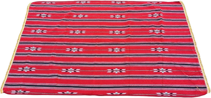 Alsaqer Traditional Arabic Outdoor Carpet Sadu Mat Foldable (1.8x2.5 Mtr) Majlis Carpet Camping Mat Picnic Mat Multicolour