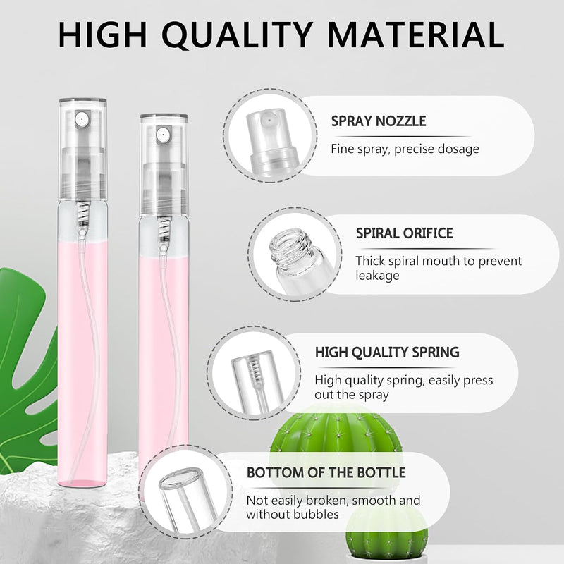 Mini Spray Bottles 70PCS 10ML Clear Glass Perfume Bottles Refillable Fine Mist Spray Bottles Empty Fragrance Sample Spray Containers Cosmetics Atomizer for Cleaning,Travel,Essential Oils - 10ML 70PCS