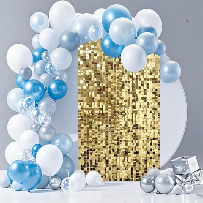 Ozikutech 12 Pcs Silver Shimmer Backdrop for Party Decoration, 3FTx4FT Silver Sequin Wall Backdrop Panels for Birthday Graduation Anniversary