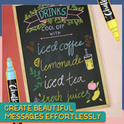 Extra Fine Tip Liquid Chalk Markers (30 Pack 1mm) Pastel + Neon Chalk Pens - Erasable Dry Erase Marker for Chalkboard, Blackboards, Window, Bistro