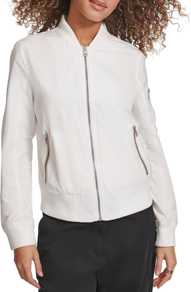 Levi's Women's Women's poly bomber jacket with contrast zipper pockets Jacket