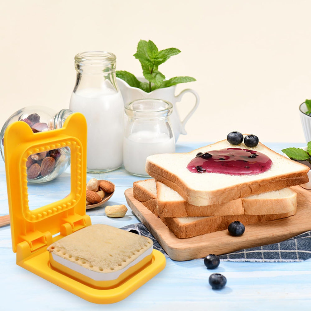 2pcs Sandwich Cutter and Sealer for Kids, 2Pcs Uncrustable Sandwich Maker and Decruster set,DIY Decruster Pocket Sandwiches, Great for Breakfast Sandwich Maker, Lunchbox and Bento Box