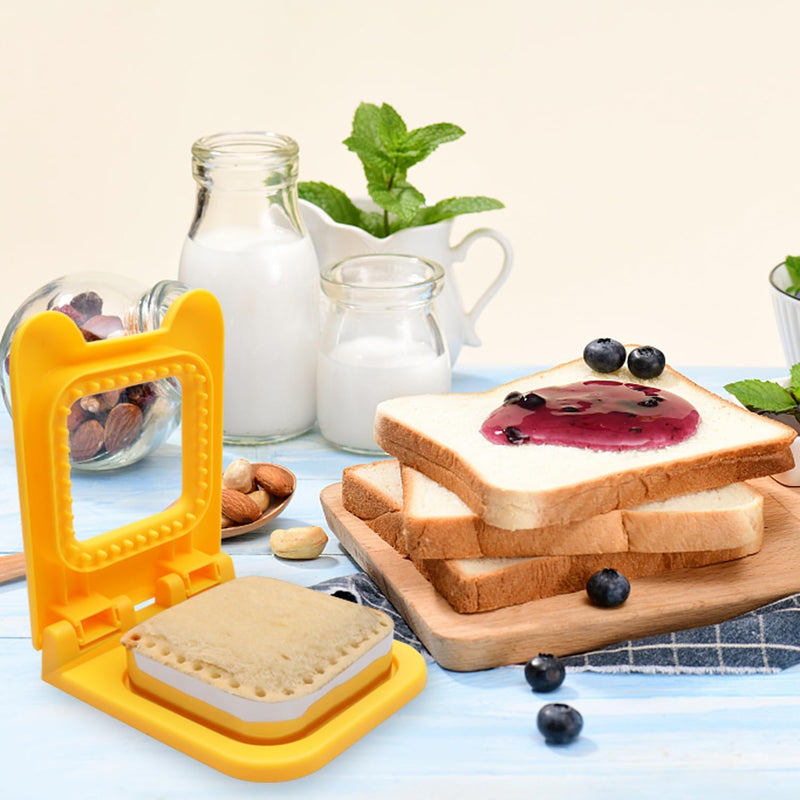 2pcs Sandwich Cutter and Sealer for Kids, 2Pcs Uncrustable Sandwich Maker and Decruster set,DIY Decruster Pocket Sandwiches, Great for Breakfast Sandwich Maker, Lunchbox and Bento Box