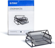 Maxi Mesh Document Tray Black,Metal A4 Paper Office Tray, Letter Organizer Holder Desktop Accessories3 Tires, 3Trbl - 31.7 x 25 x 49.2 cm