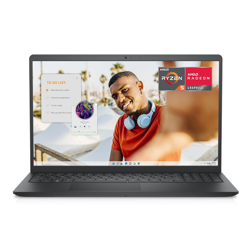 Dell Inspiron 3535 15.6" FHD (1920 x 1080) Display, AMD Ryzen 5 7520U Processor, 8GB DDR4 RAM, 512GB SSD, AMD Radeon Graphics, Windows 11 Home, 6 Months Migration, Carbon Black