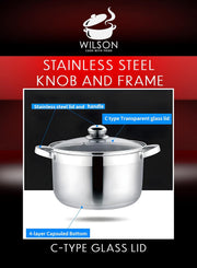 Cuisine Art Wilson Stainless Steel Cookware Set, 12-Piece, Casseroles, Saucepan, Fry Pan, Ergonomic Handles, All Cooktop Compatible, Dishwasher Safe, Durable, Stylish Kitchen Essentials